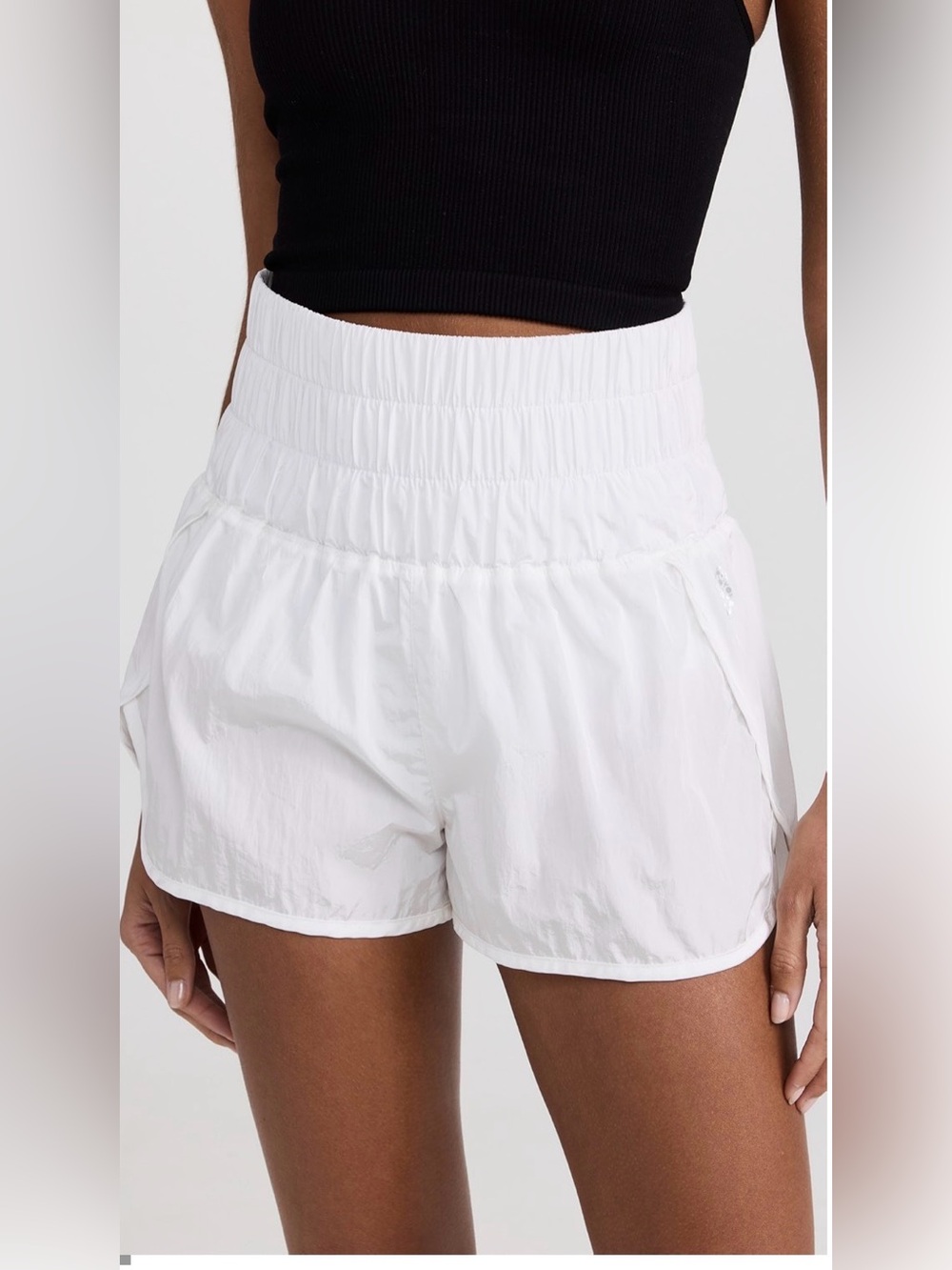 Free People The Way Home Shorts  White High-Waist Athletic Shorts, summer cute ✨